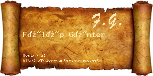 Fülöp Günter névjegykártya