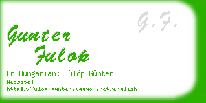 gunter fulop business card